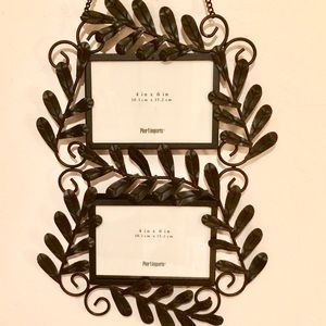 Pier 1  Metal Photo Frame on Chain 2- 4”x6” New